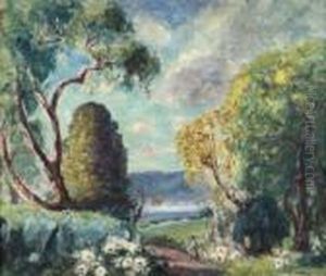 Paysage De Printemps by Emmanuel De La Villeon
