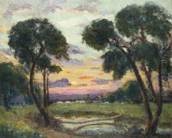 Paysage Au Soleil Couchant - view 1