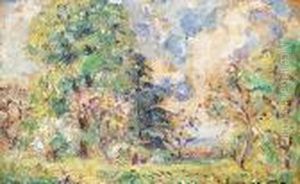 Marronniers Et Arbres De Judee En Fleurs A Salvar by Emmanuel De La Villeon