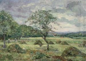 Les Foins Dans Le Champ Du Parc by Emmanuel De La Villeon