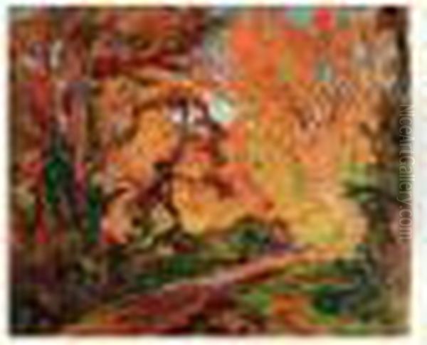 Paysage Aux Arbres Roux, Circa 1900 - view 1
