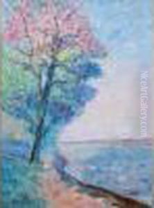 L'arbre Au Bord De La Seine, Circa 1895 by Emmanuel De La Villeon