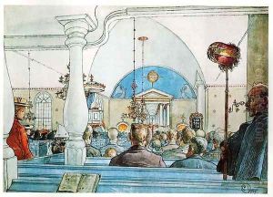 At Church by Carl Larsson