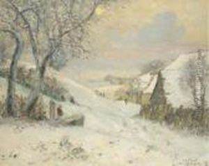 Le Village Sous La Neige by Emmanuel De La Villeon
