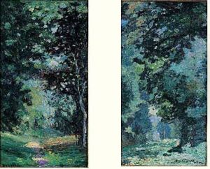 Parc De La Mauviere Et Allee Sous-bois 1895 by Emmanuel De La Villeon