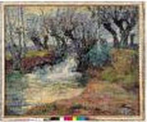 La Cascade De La Cannierie, 1903. by Emmanuel De La Villeon