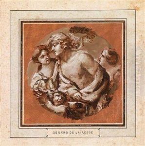 Ein Jungermann Wird Von Zwei Musen Mit Einem Lorbeerkranz Bekront by Gerard de Lairesse