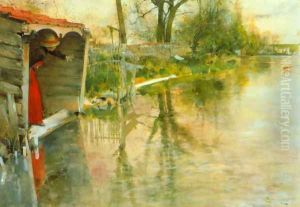 Grez sru Loing 1887 by Carl Larsson