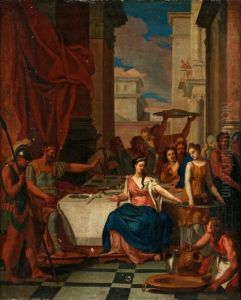 Salome Med Johannes Doparens Huvud Infor Herodes by Gerard de Lairesse
