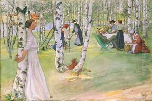 Breakfast in the open (Frukost i det grona) by Carl Larsson