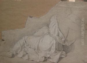 Etude De Femme Accoudee. Crayon 
Noir, Estompe Et Rehauts De Craie Blanche Sur Papier Beige. 37 X 23,5 
Cm. Annote En Bas A Droite < Attribue A Lairesse > by Gerard de Lairesse