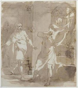 Classical Interior Scene With A Man Disclaming, Approched By Another Classical Interior Scene With A Man Disclaming, Approched By Another