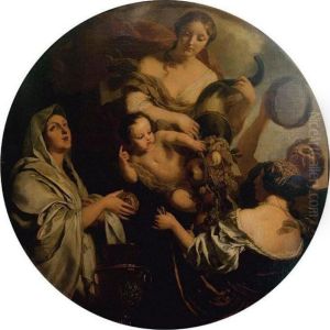 Allegory With An Infant
Surrounded By Women, One With A Cornucopia (the Nurture Of Jupiter) by Gerard de Lairesse