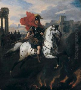 Marcus Curtius Dentatus Leaping Into The Chasm