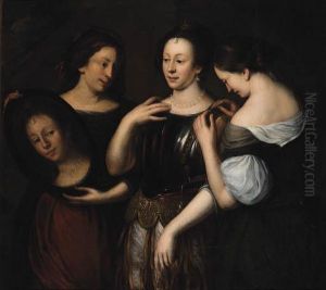 A Lady At Her Toilet With Maids In Attendance