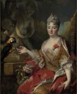 Portrait Of A Woman With A Macaw