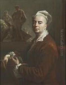 Portrait Of The Artist In His Studio by Nicolas de Largillierre