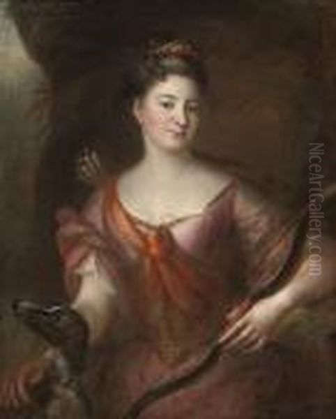 Portrait Of A Lady Traditionally
Identified As The Marquise De Goulaine, Half-length, Dressed As Diana
The Huntress, With A Dog - view 1