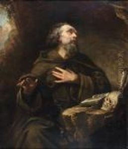 Moine Franciscain En Priere