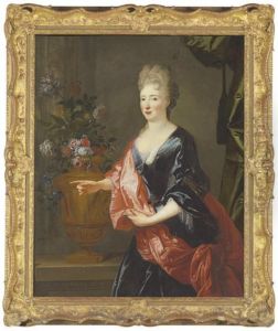 Portrait Of A Lady,
Traditionally Identified As The Duchessefrancoise Marie De Bourbon
(mademoiselle De Blois), Wife Ofphilippe, Regent Of France, Standing
Three-quarter-length, In Ablue Dress by Nicolas de Largillierre