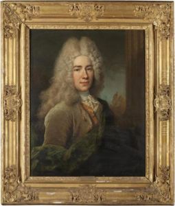 Portrait Of A Gentleman, Half Length, Wearing A Brown Velvet Coat Wih A Green Sash
