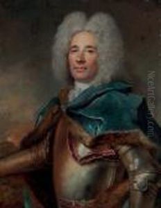 Portrait Of A Gentleman, Half-length, In A Fur-trimmed Cloak Armor