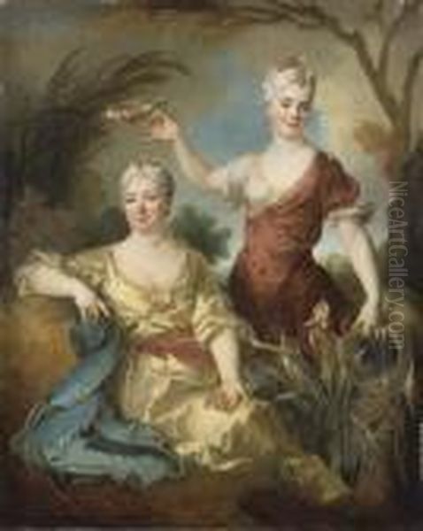 Portrait De La Baronne Le Leu D'aubilly Et De Sa Fille, Madame De Guinaumont - view 1