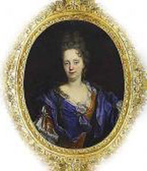 Retrato De Dama De Medio Cuerpo, Vestida De Azul - view 1