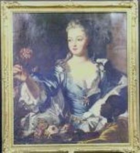 Portrait Of A Woman Holding A Carnation
