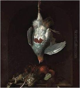 Still Life With A Partridge And Fruit In A Niche by Nicolas de Largillierre