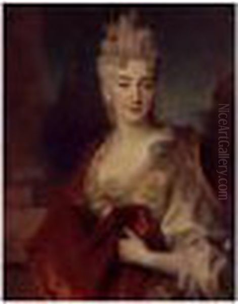 Portrait Of A Lady, Said To Be
The Comtesse De Courcelles, Standing Before A Landscape And A Column - view 1