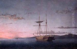 Lumber Schooners at Evening on Penobscot Bay by Fitz Hugh Lane