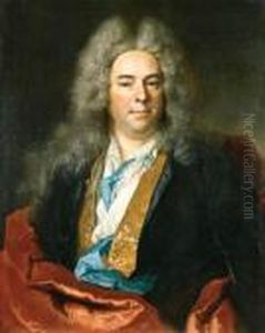 Portrait Of Jacques Vincent, 
Sieur De Bassablons, Conseillersecrtaire Du Roi, Half Length, Wearing A 
Blue Coat With A Goldembroidered Waistcoat And A Red Wrap