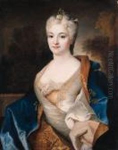 Portrait D'une Dame Sur Une Terrasse by Nicolas de Largillierre