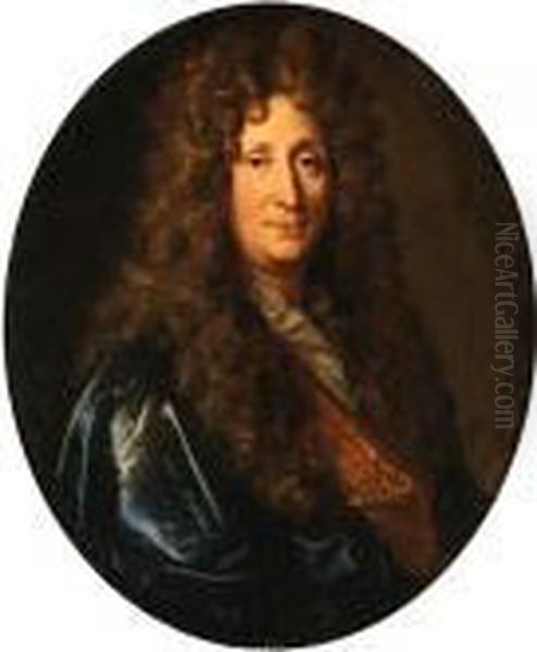 Portrait Of A Gentleman, Said To
 Be Counselor Broussel, Bustlength, Wearing A Blue Cloak And Gold 
Waistcoat - view 1