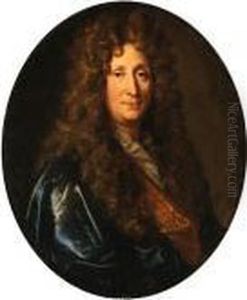 Portrait Of A Gentleman, Said To
Be Counselor Broussel, Bustlength, Wearing A Blue Cloak And Gold
Waistcoat by Nicolas de Largillierre