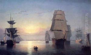 Boston Harbor at Sunser by Fitz Hugh Lane