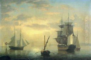 Ships in Harbor by Fitz Hugh Lane