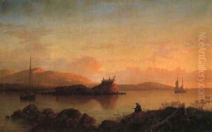 Sunrise on the Maine Coast, Mount Desert Island by Fitz Hugh Lane