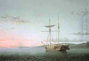 Lumber Schooners at Evening on Penobscot Bay 1860 by Fitz Hugh Lane