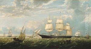 The Golden State Entering New York Harbor by Fitz Hugh Lane