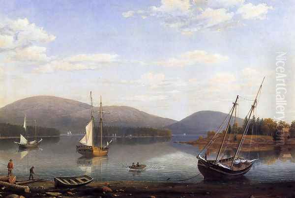 Bar Island and Mt. Desert Mountains from Sommes Settlement - view 1