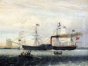 The Britannia Entering Boston Harbor by Fitz Hugh Lane