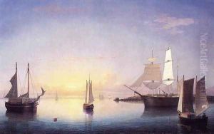 Gloucester Harbor at Sunset by Fitz Hugh Lane