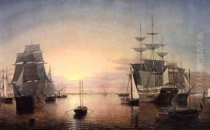 Boston Harbor at Sunset 1850 1855 2 by Fitz Hugh Lane
