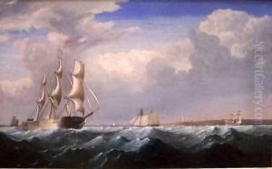 Sailing Ships off the New England Coast by Fitz Hugh Lane