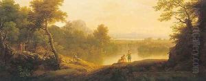 A Pastoral Landscape with Shepherds and their Flocks 1744 by George Lambert