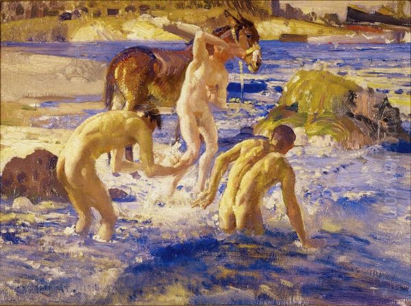 Anzacs Bathing in the Sea - view 1