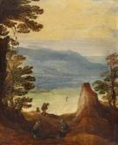Landschaft Mitwanderern Landschaft Mitwanderern