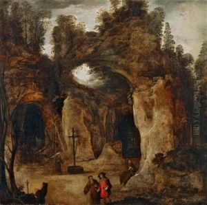 Grottenlandschaft Mit Einsiedlern by Joos De Momper
